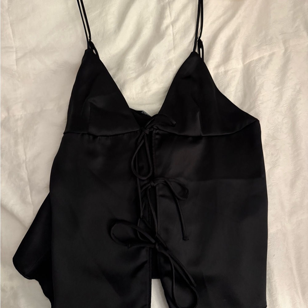 Zara Black Satin Camisole